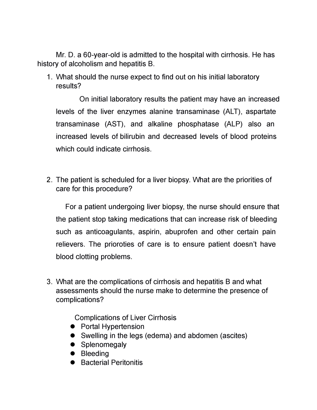 liver disease case study nursing