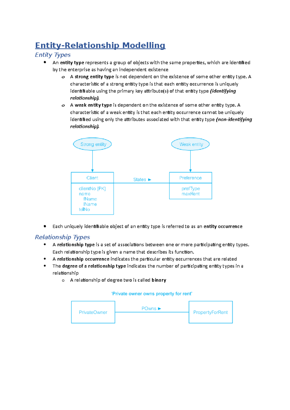 Modelling Entity Types Relationship Types Attributes and Keys - Studocu