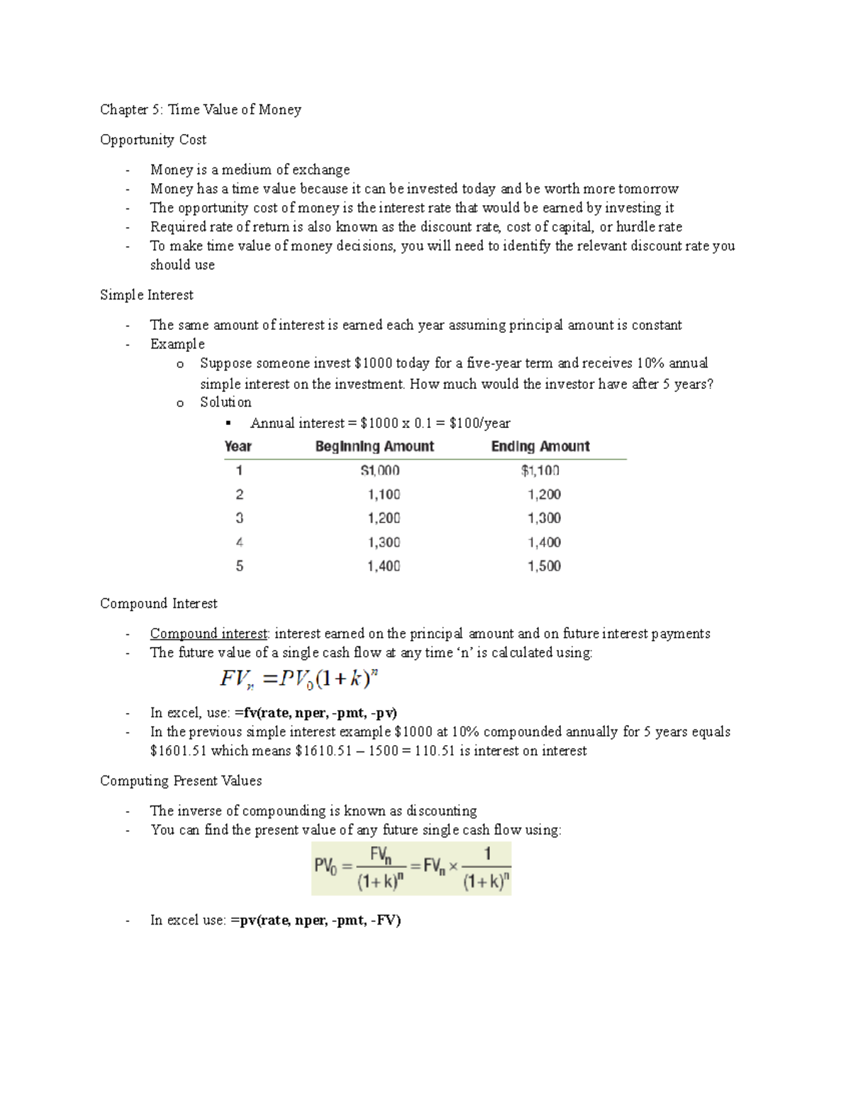 Lecture notes for Chapter 5 Business Finance 1 FINA-7001 - Chapter 5 ...