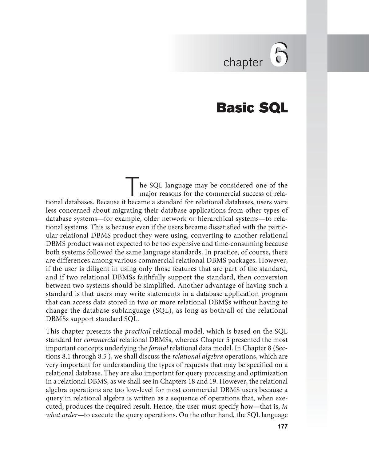 Fundamentals Of Database Systems-Chapter 6 - 177 6 Basic SQL T He SQL ...