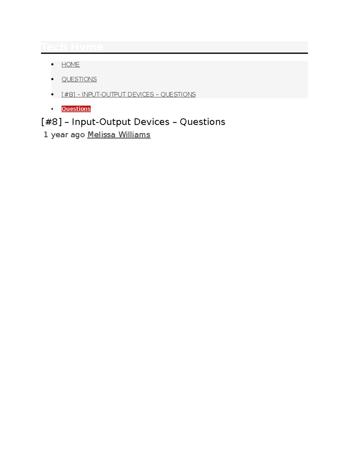 Topice 3 comp - Assessment - Tech Hyme HOME QUESTIONS [#8] – INPUT ...