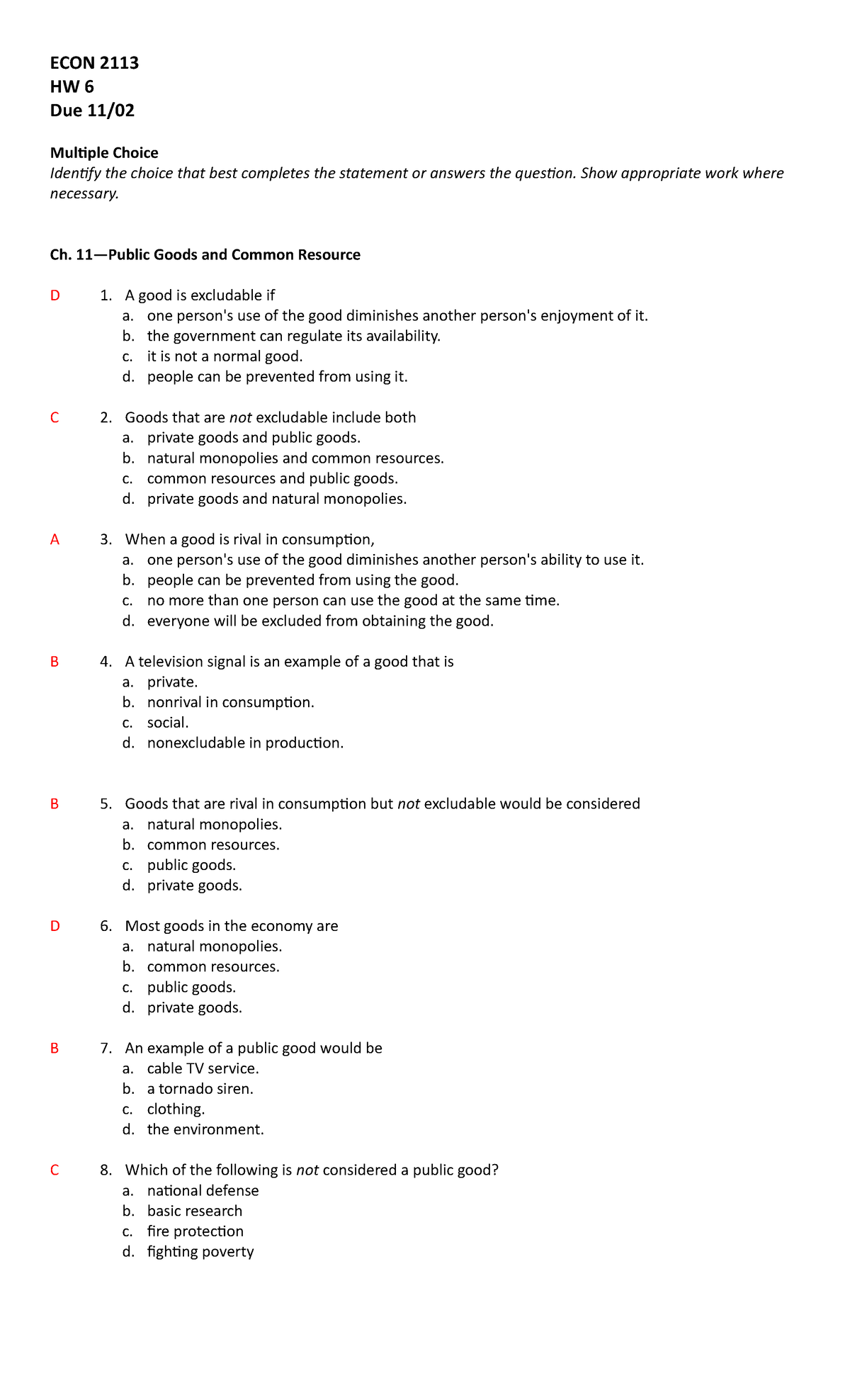 Econ-HW6 - Homework Assignment And Great Study Guide For Principles Of ...