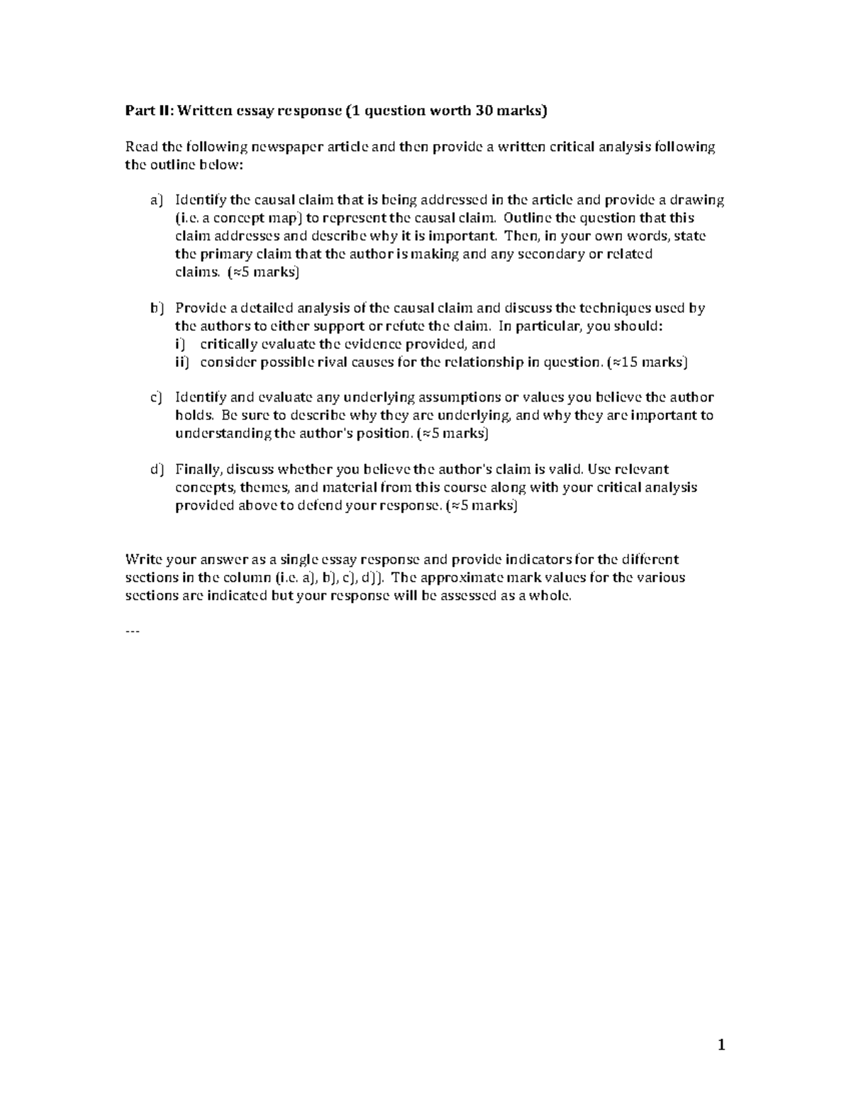 Day Care Marking guide for final exam 1001 Yorku Studocu