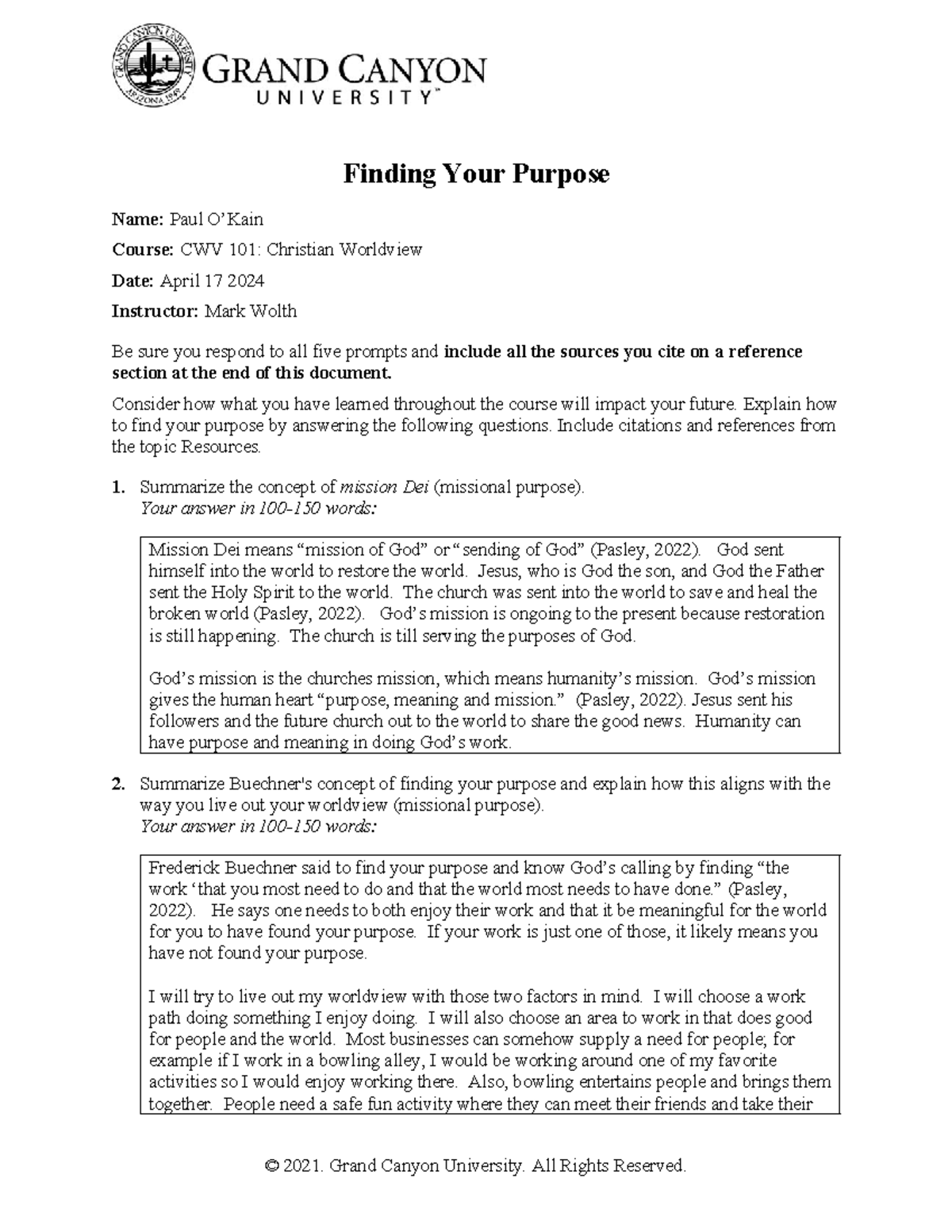 Finding Your Purpose Cwv 101 - 64cfvfq