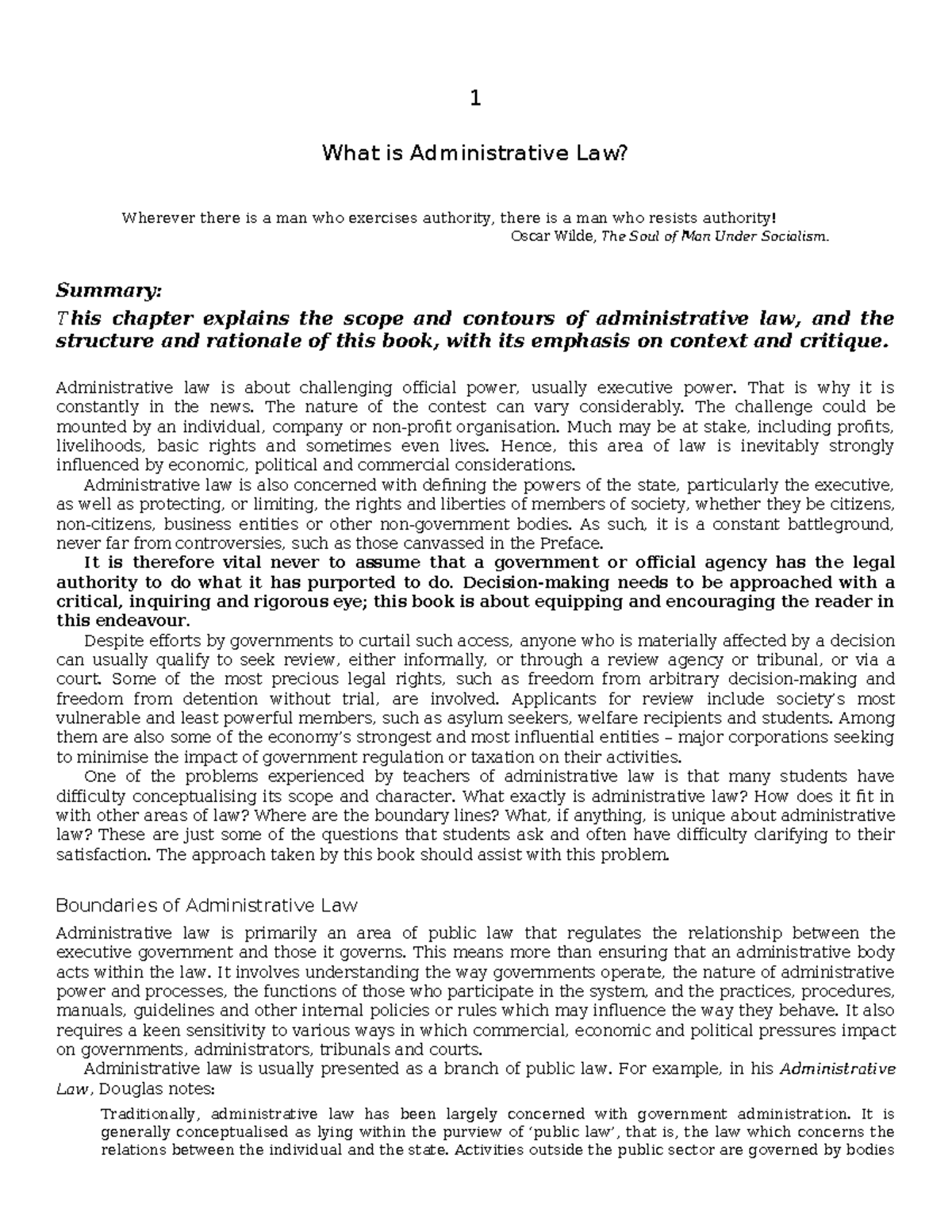What is administrative law chapter 1 reviewed - 1 What is ...