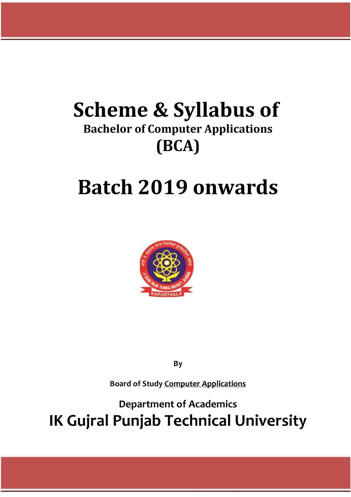 BCA 1st To 6th 1 - Syllabus - Bachelor Of Computer Applications (BCA ...