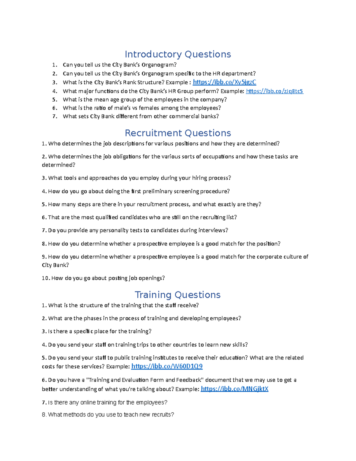 HRM-Questions - efewfrefewaefwafewfa - Introductory Questions Can you ...