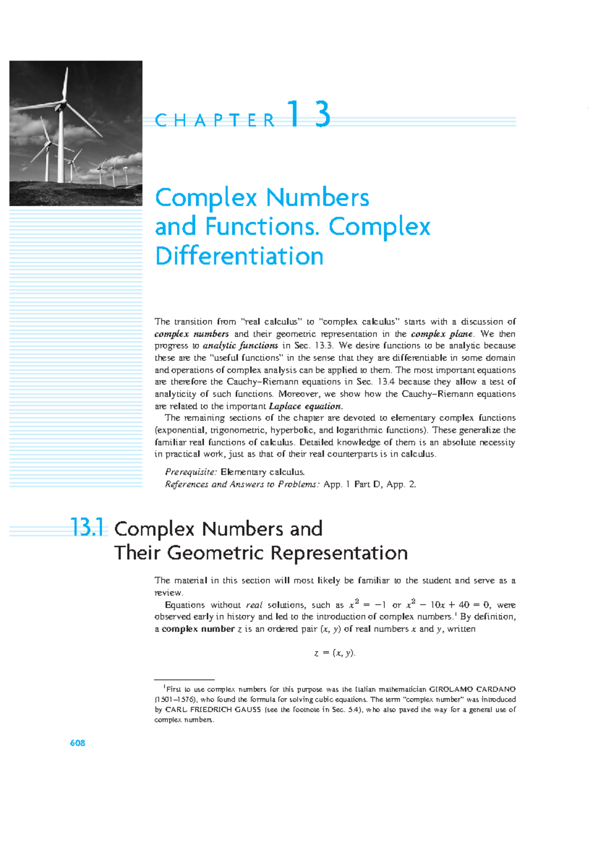 Erwin Kreyszig-complex - ####### 608 C H A P T E R 1 3 Complex Numbers ...