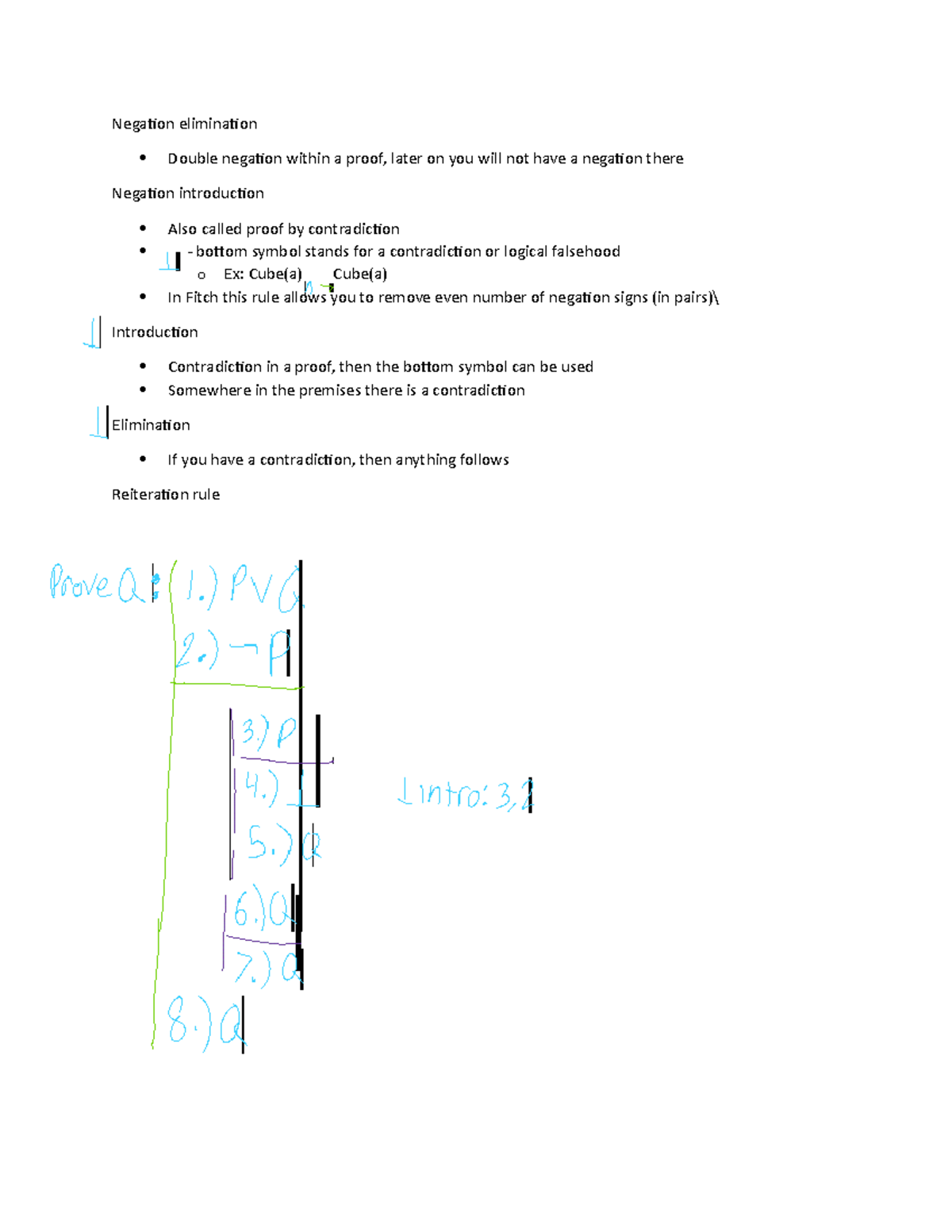 Negation elimination Notes Negation elimination Double negation