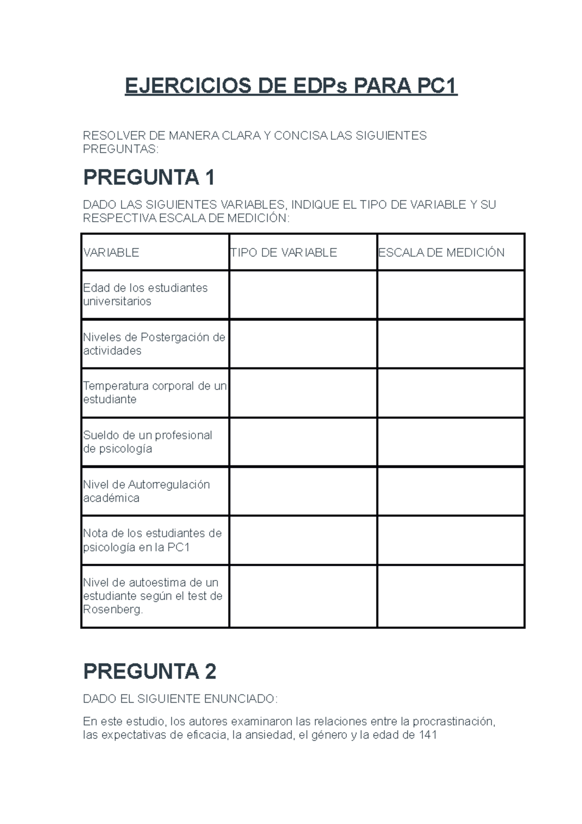Ejercicios DE EDPs PARA PC1 - EJERCICIOS DE EDPs PARA PC RESOLVER DE ...