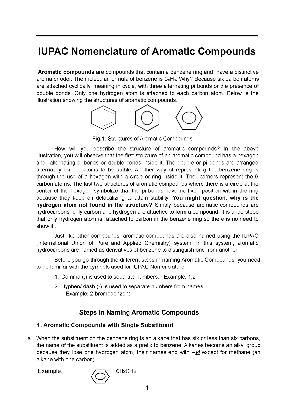 Naming Benzene Ring Derivatives - Aromatic Compounds - YouTube