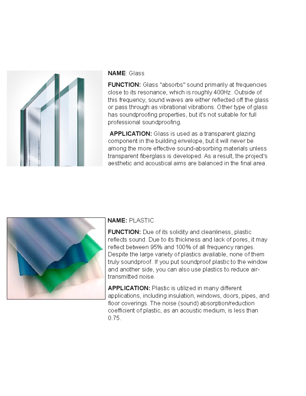 Bu3, glass,plastic,fiber,louvers NAME Glass FUNCTION Glass "absorbs