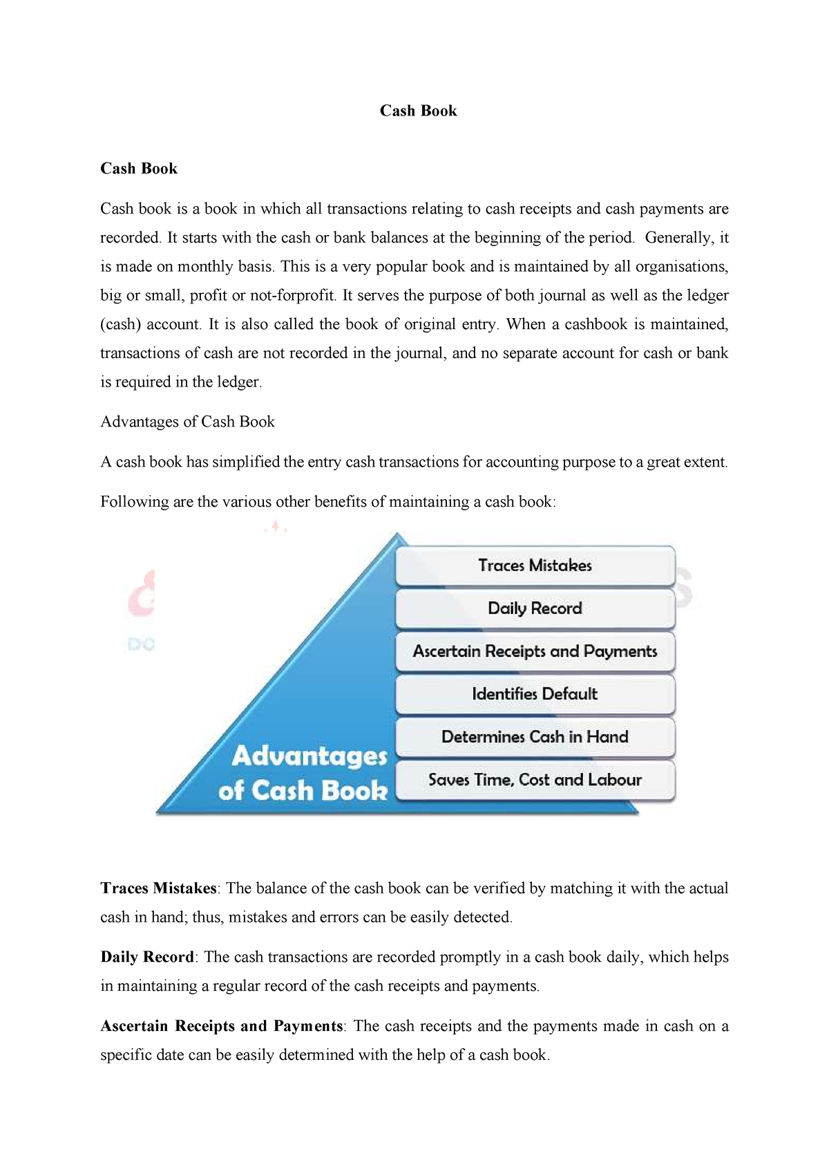 introduction of cash book