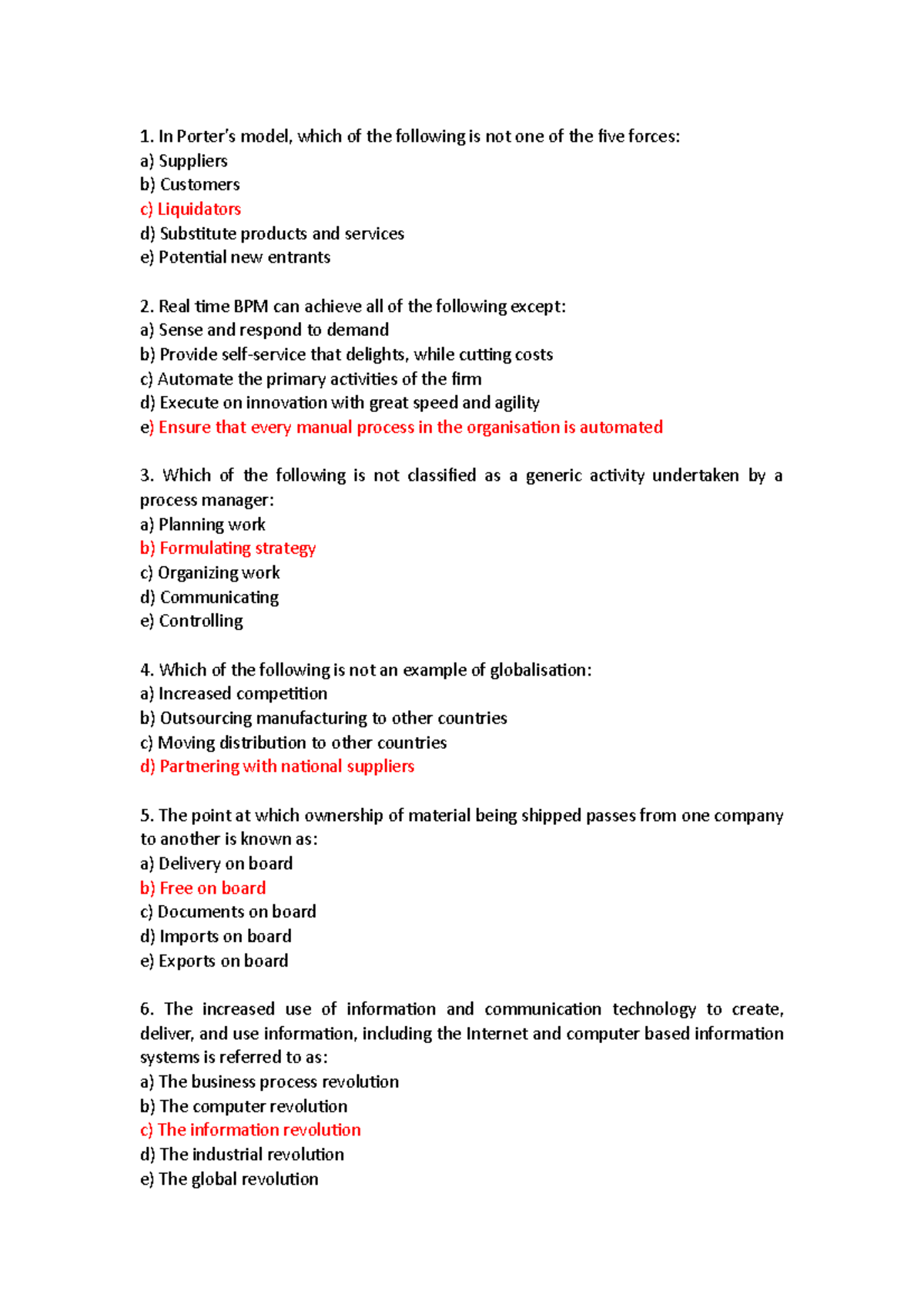 Sample/practice exam 6 October 2018, questions and answers - 1. In ...