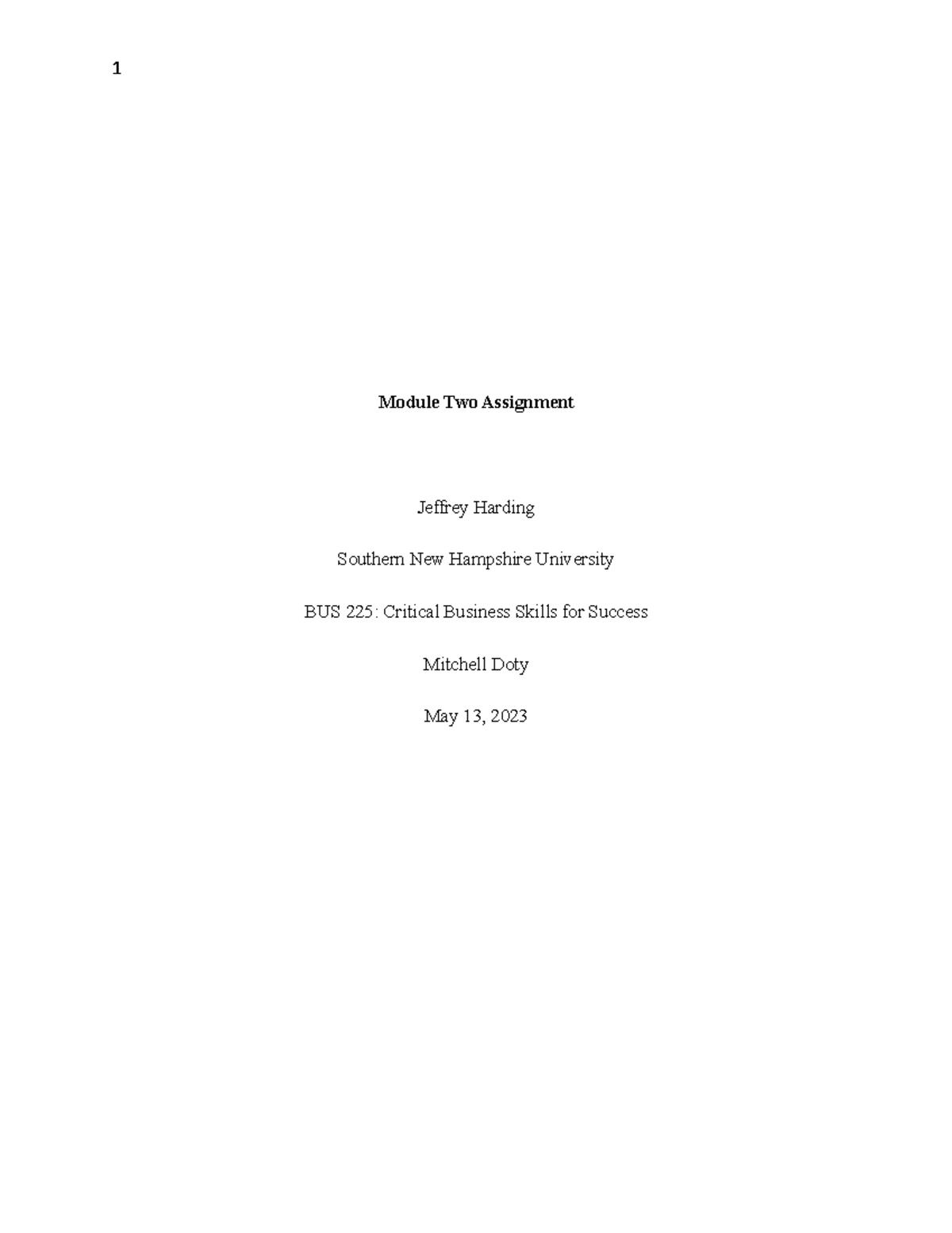 BUS225 Module Two Assignment - Module Two Assignment Jeffrey Harding ...