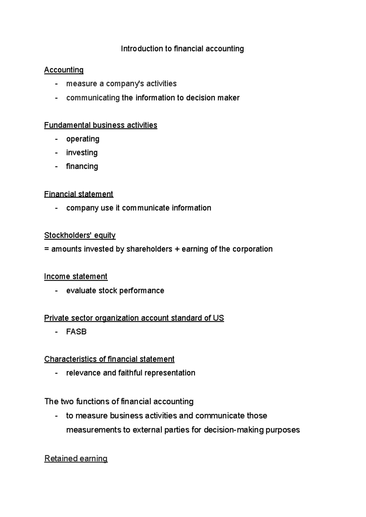 Introduction to financial accounting - Introduction to financial ...