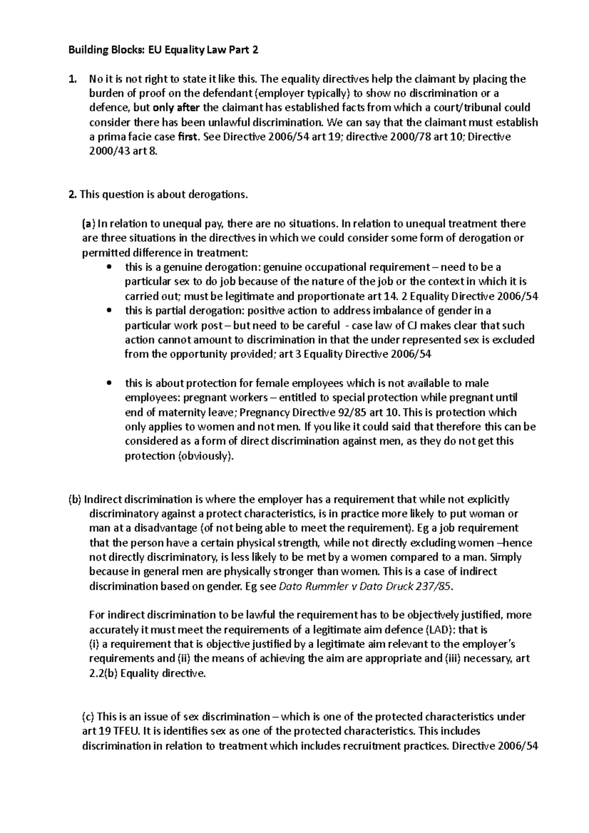 Building block equality 20-21 PART 2 - Building Blocks: EU Equality Law ...