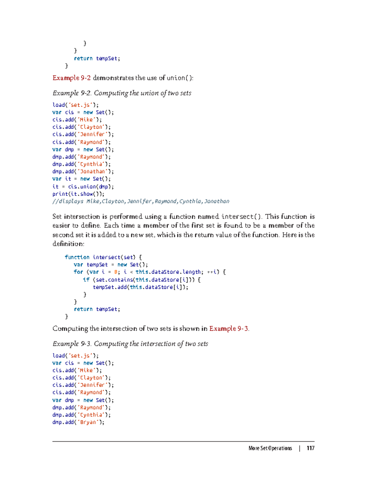 Data Structures and Algorithms with Java Script - } } return tempSet ...