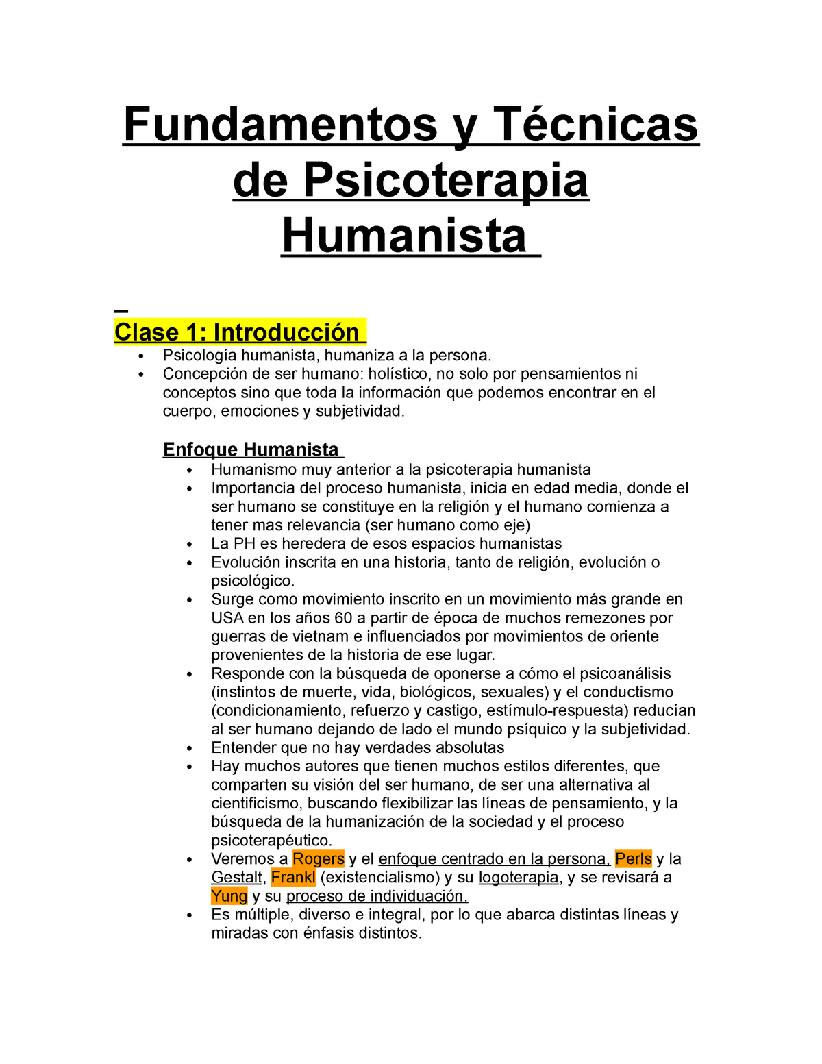 Fundamentos y Técnicas de Psicoterapia Humanista - Fundamentos y Técnicas de  Psicoterapia Humanista - Studocu