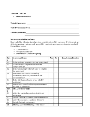 Assessors observation checklist - TVET CURRICULUM DEVELOPMENT ...