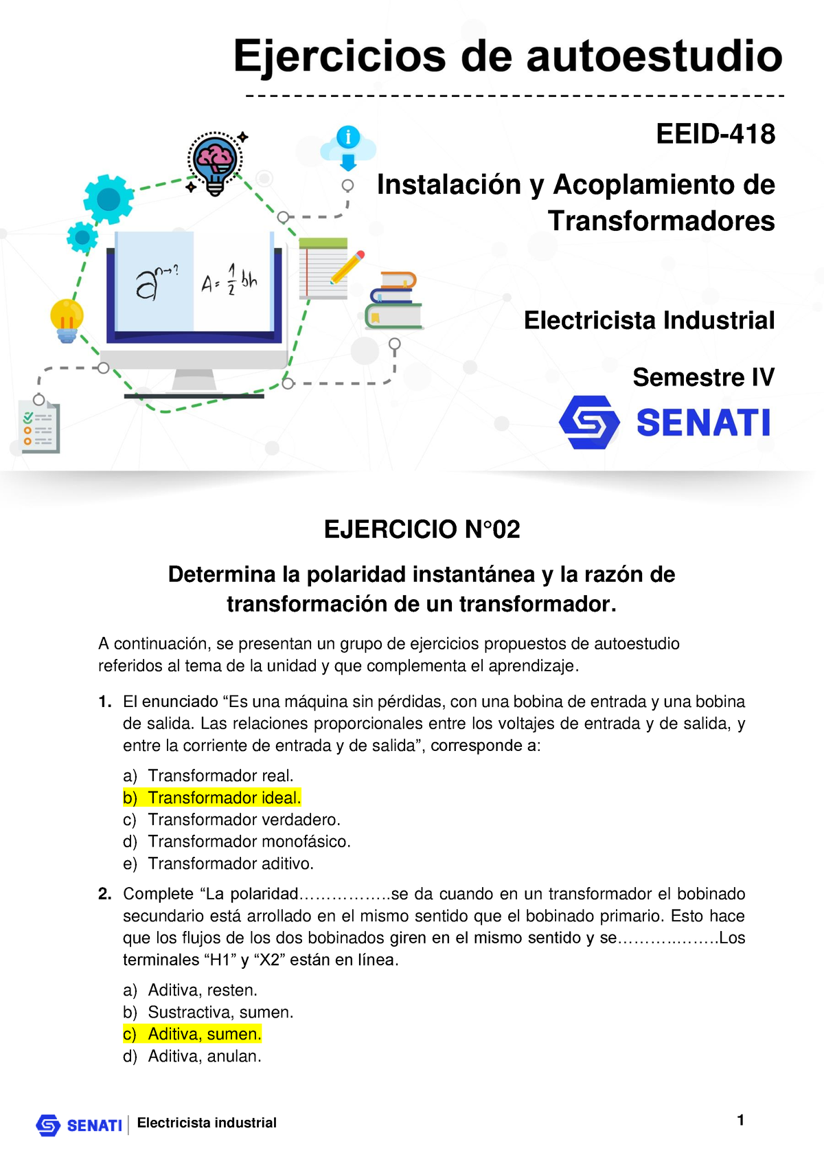 Ejercicio 2- Transformadores - Instalación Y Acoplamiento De ...