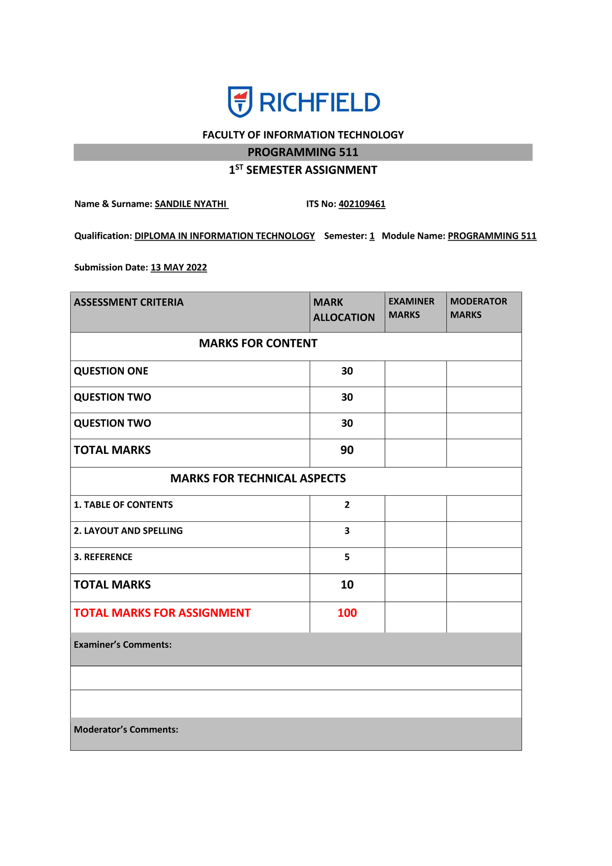 assignment availability code 51