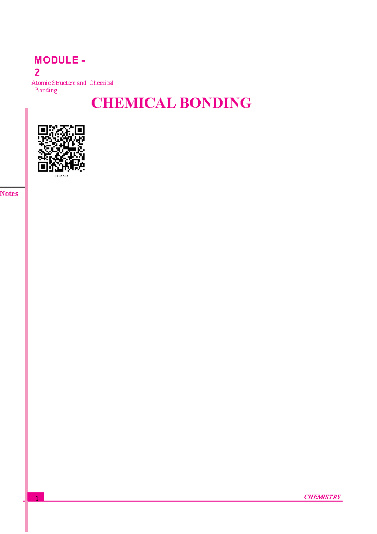 Slides word - Coursework - MODULE - Chemical Bonding 2 Atomic Structure ...