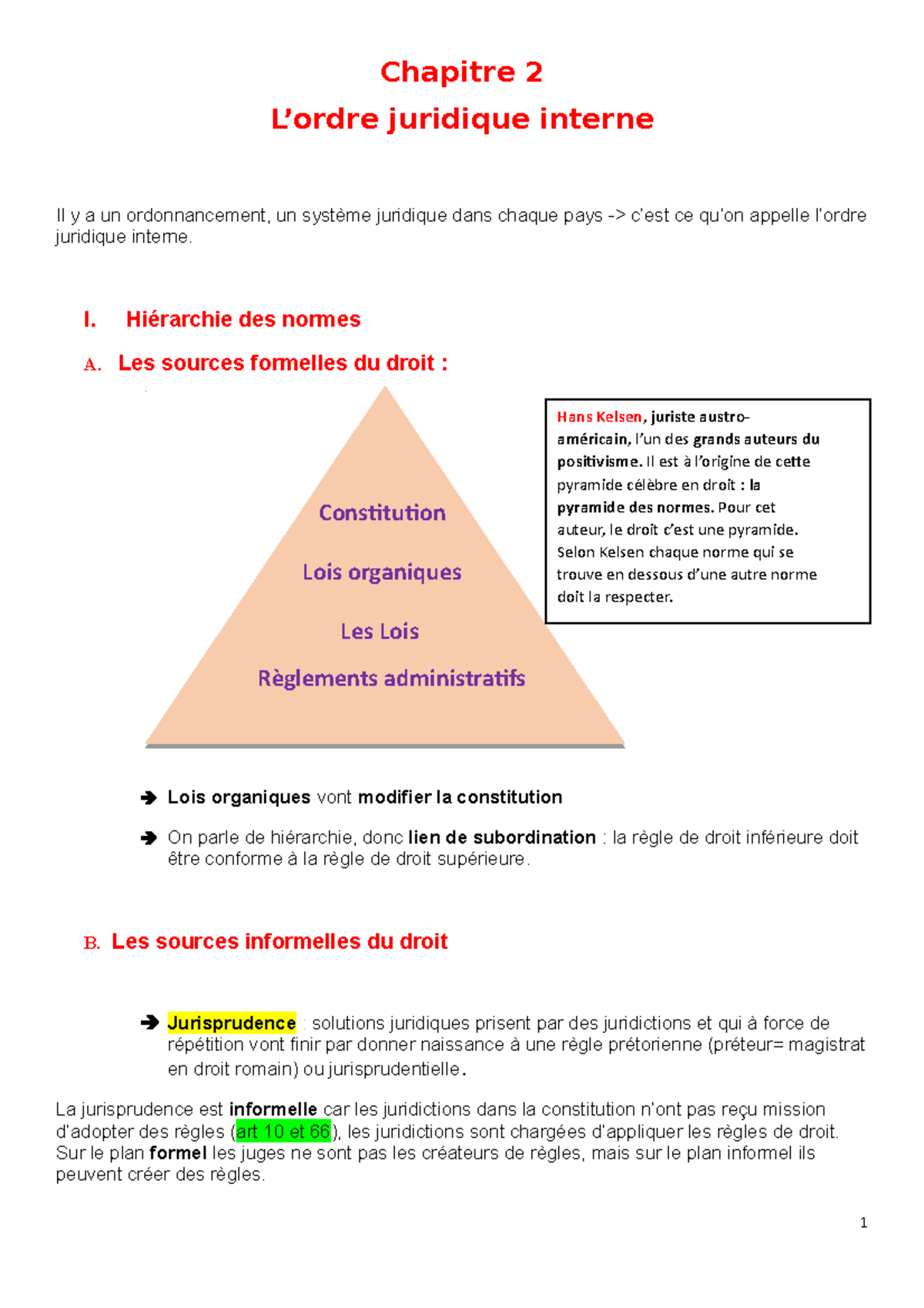 Chapitre 2, L'ordre Juridique Interne - Chapitre 2 L’ordre Juridique ...