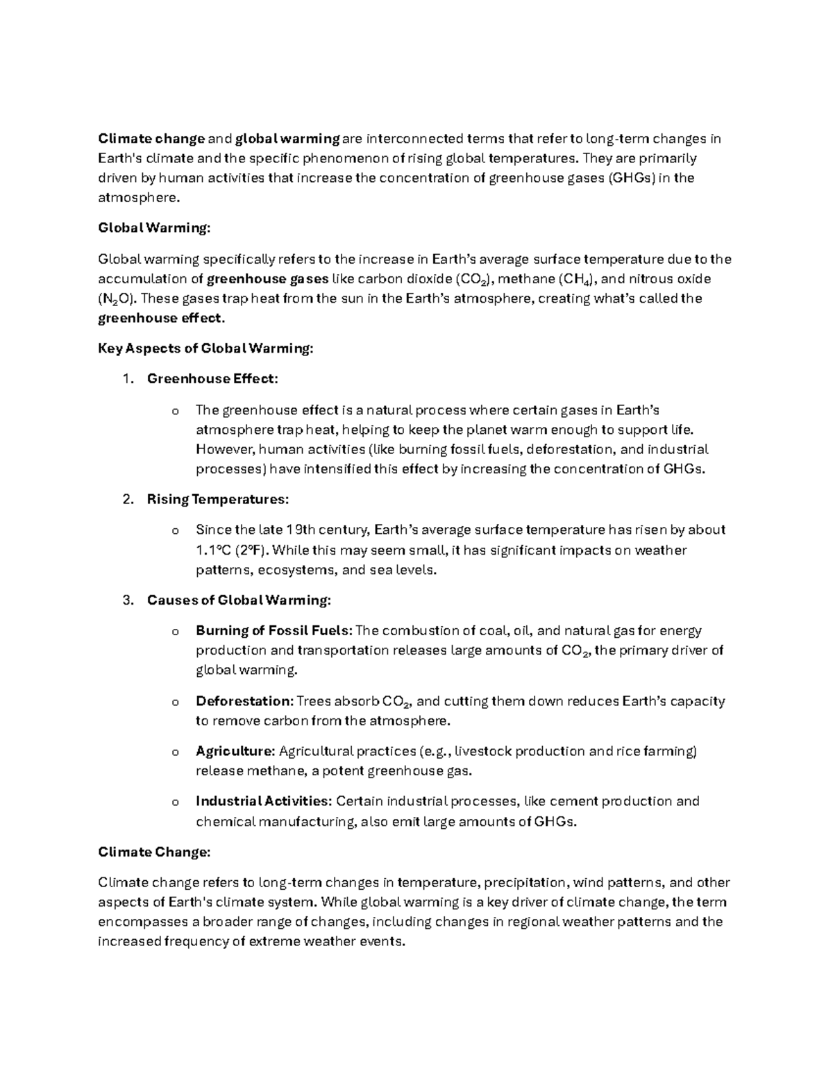 Climate change and global warming are interconnected terms that refer ...