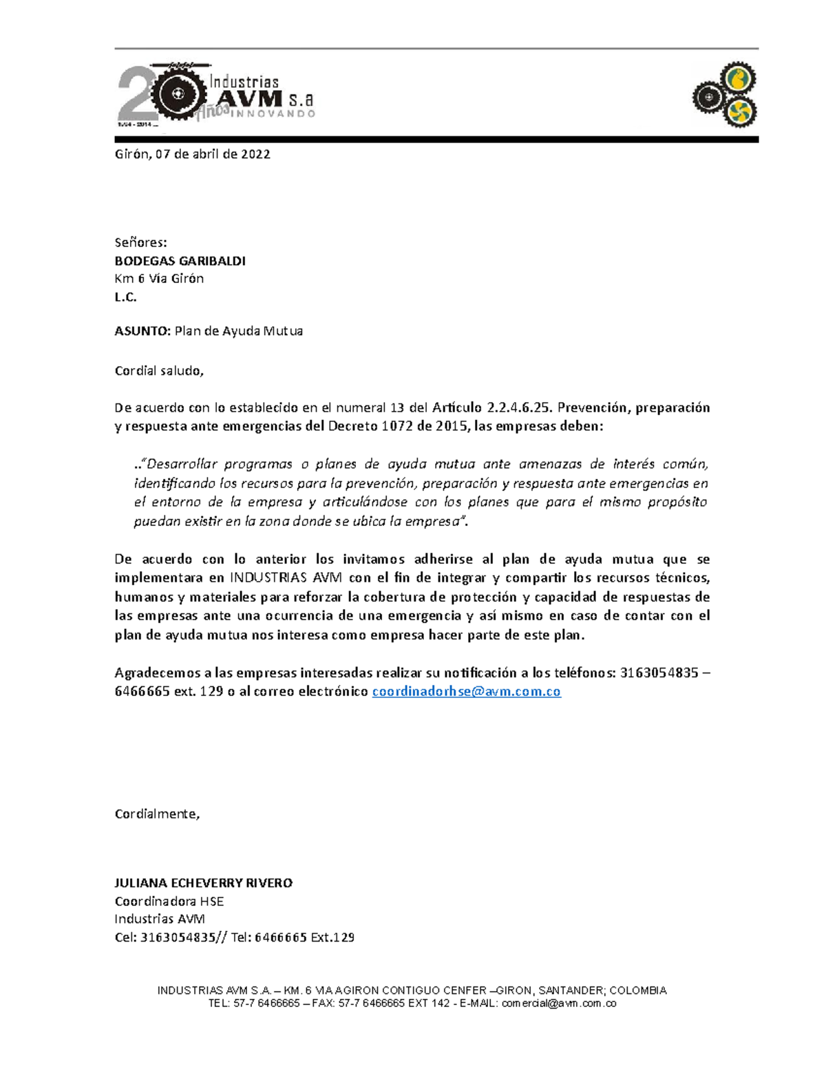 Cartas DE Ayuda Mutua