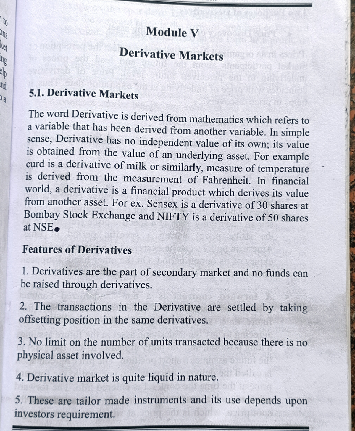 Derivative markets - This is the study material for Ba economics ...