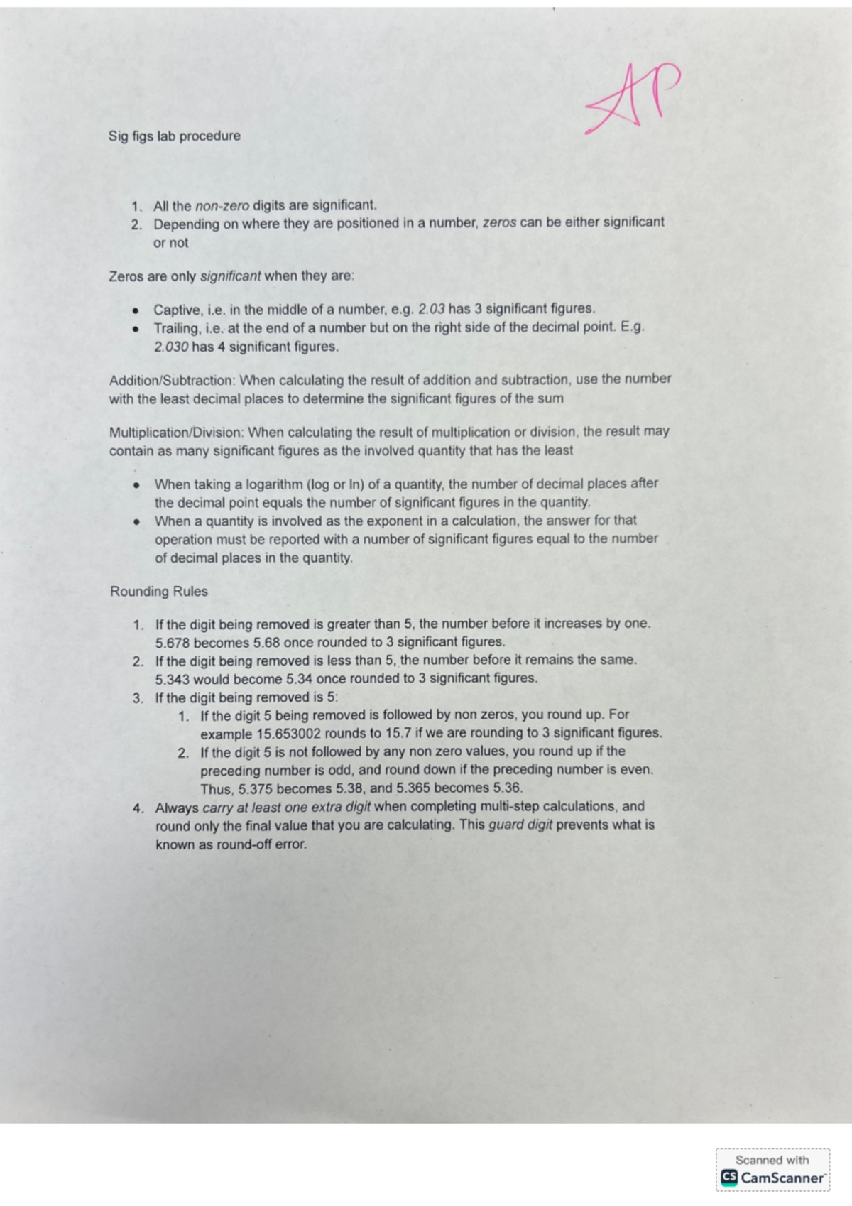 Sig figs lab procedure - All the digits are significant. 2. Depending ...