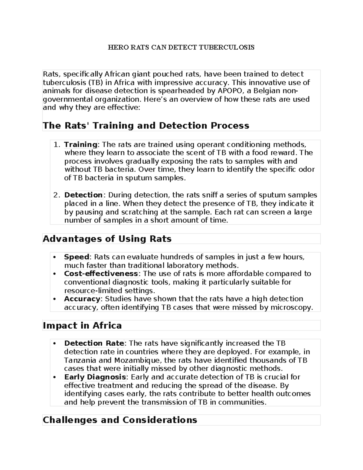 HERO RATS CAN Detect Tuberculosis - HERO RATS CAN DETECT TUBERCULOSIS ...