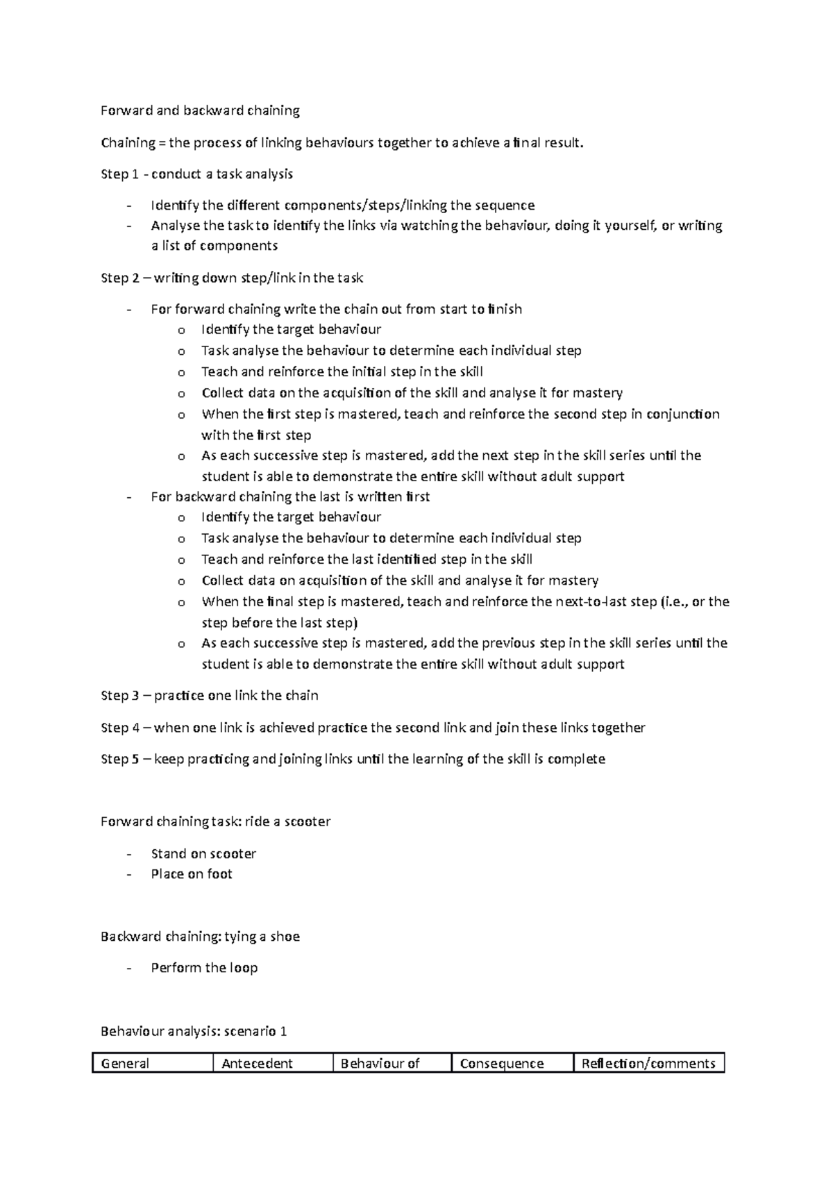 Week 3 tutorial - notes - Forward and backward chaining Chaining = the ...
