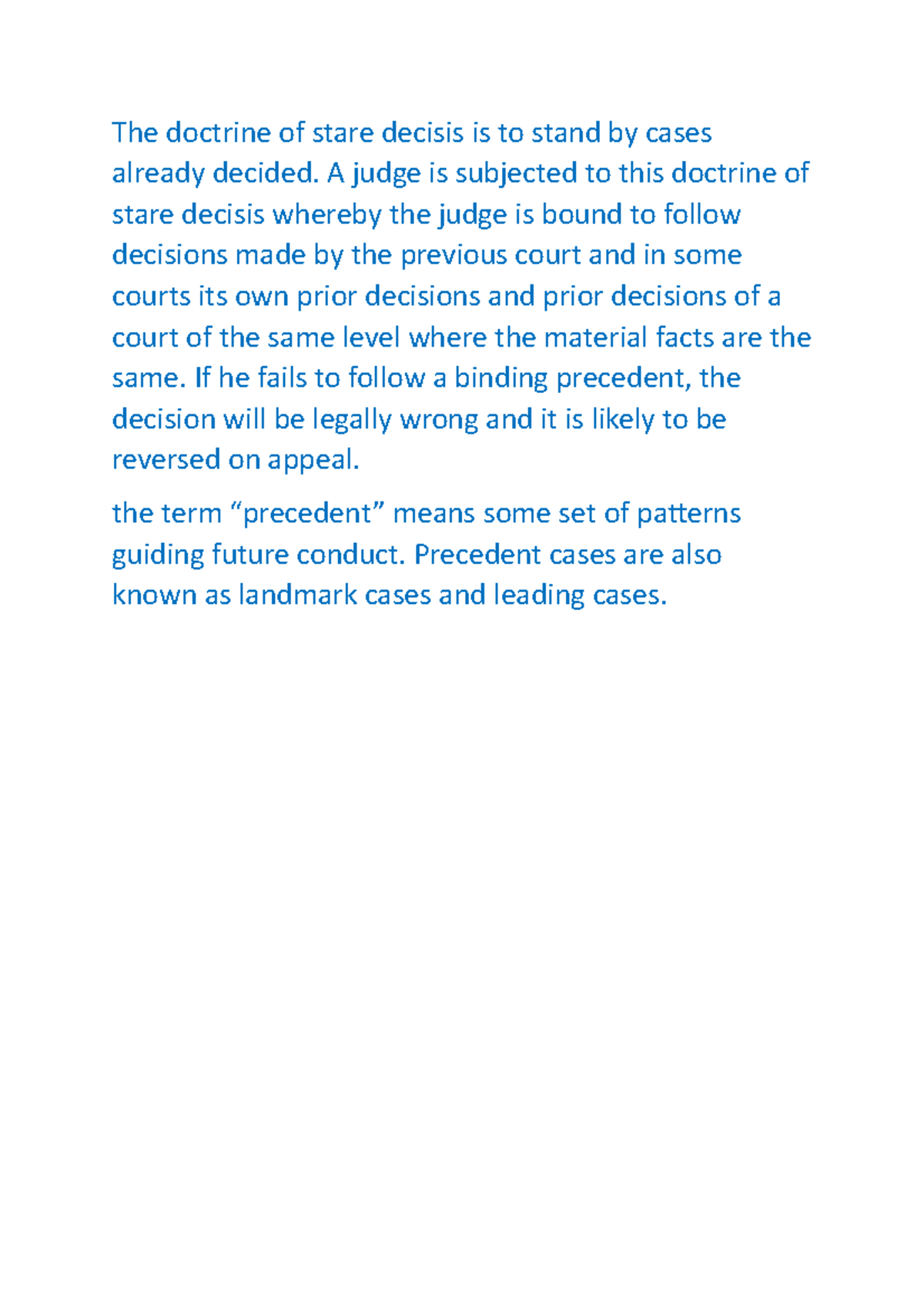 Doctrine Of Stare Decisis - A Judge Is Subjected To This Doctrine Of ...