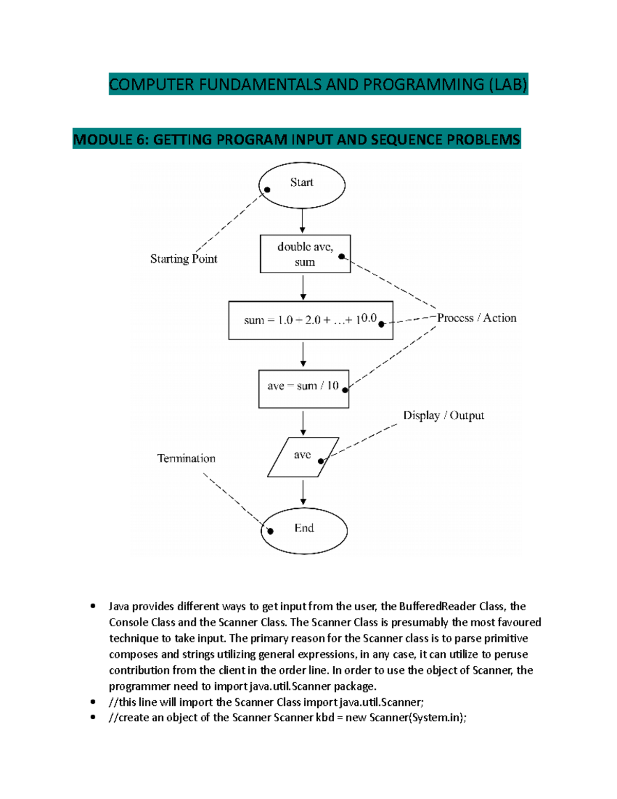 Module 6 Getting Program Input AND Sequence Problems - COMPUTER ...