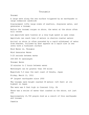 Waves and Tides - Personalized Notes for Intro to Earth Science - Waves ...