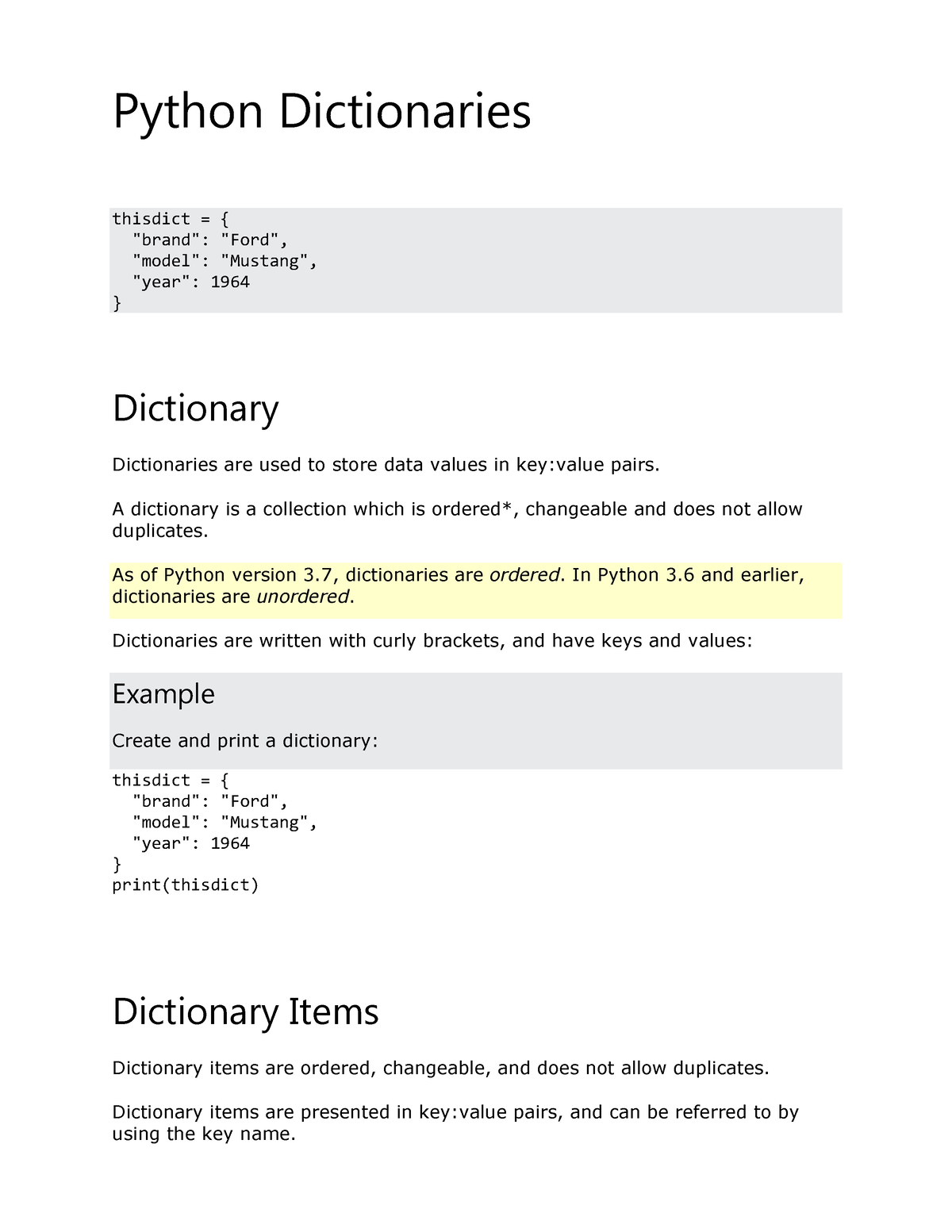 Python Dictionaries Python Dictionaries Thisdict Brand Ford   Thumb 1200 1553 