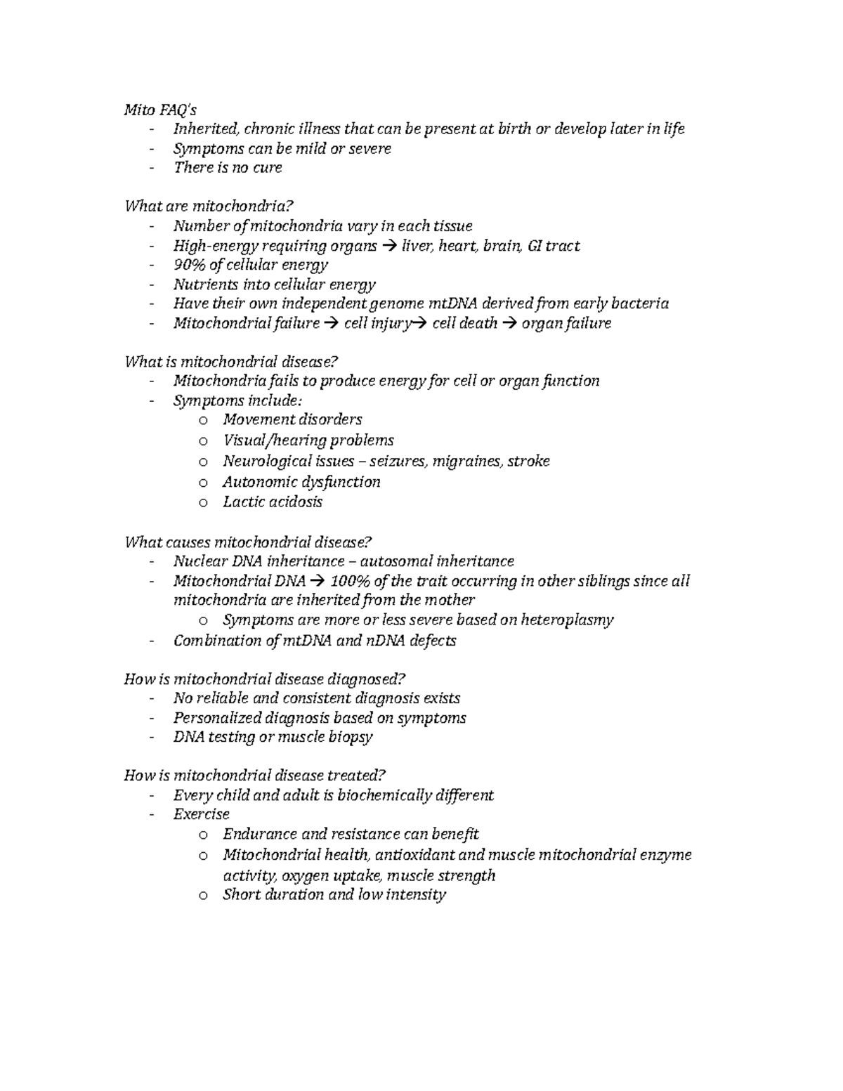 mitochondrial mysteries case study answer key