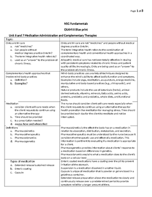 Comprehensive Nursing Cheat Sheet - NSG 121 - Studocu