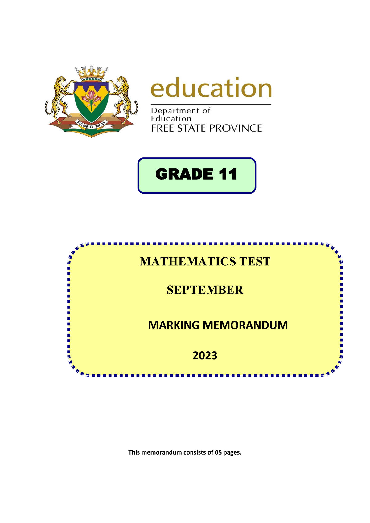 grade 11 mathematics assignment memorandum