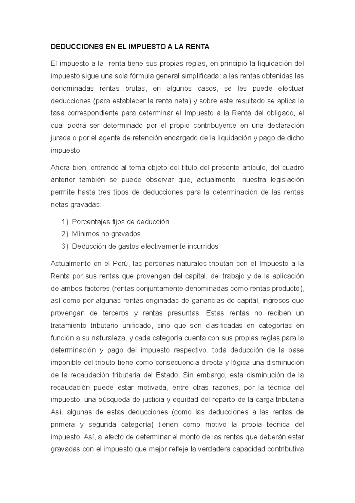 Deducciones EN EL Impuesto A LA Renta Y Depreciaciones Fredy Reinadlo ...