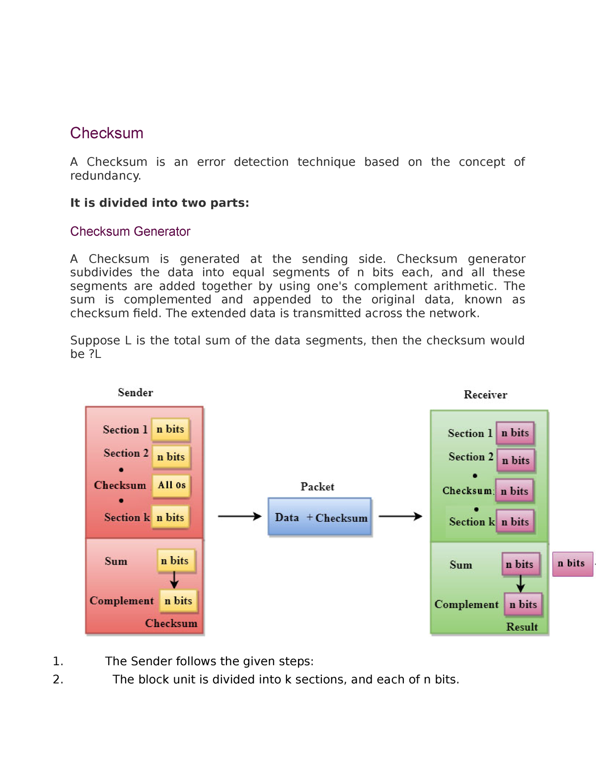 checksum-and-crc-good-checksum-a-checksum-is-an-error-detection