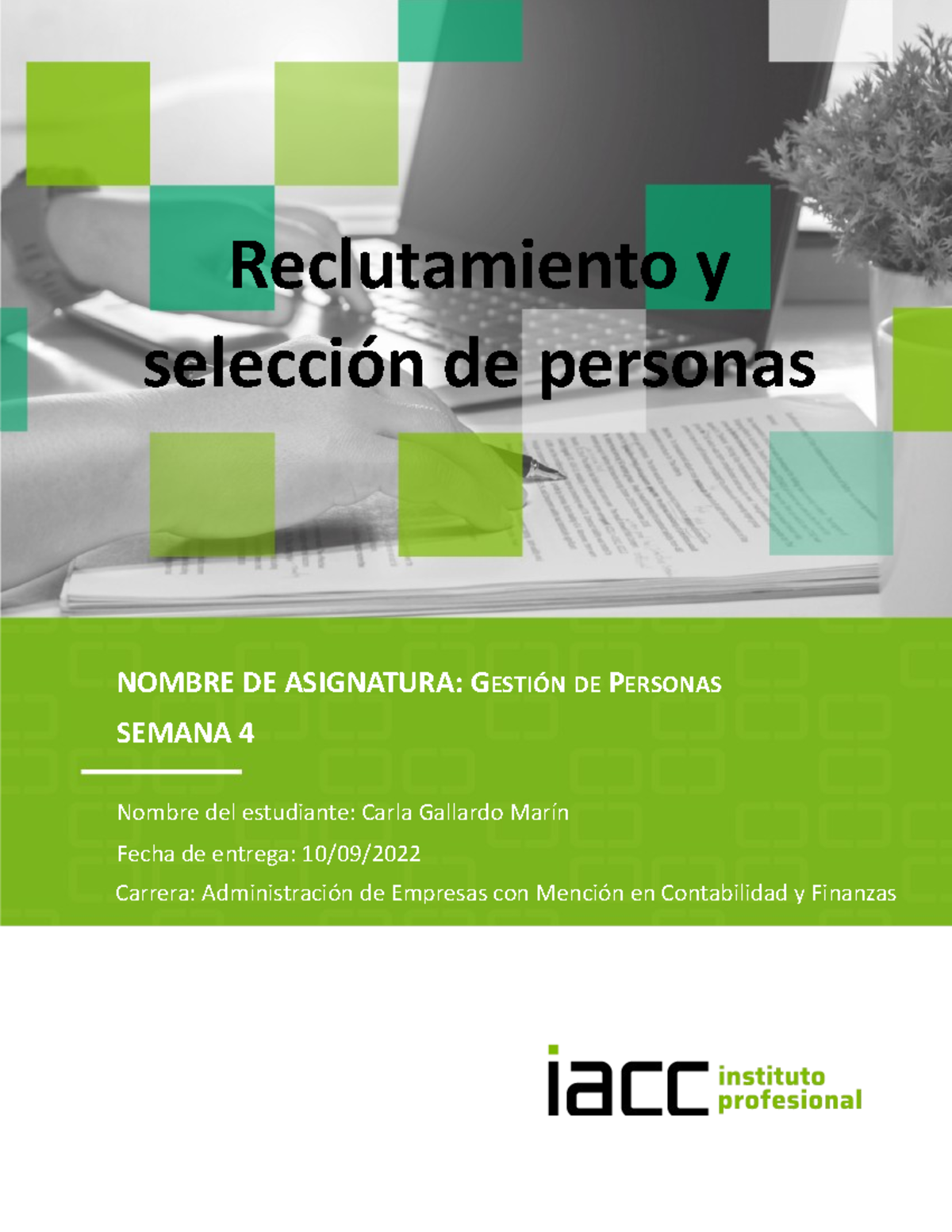 Gestion De Personas Tarea 4 - Reclutamiento Y Selección De Personas ...