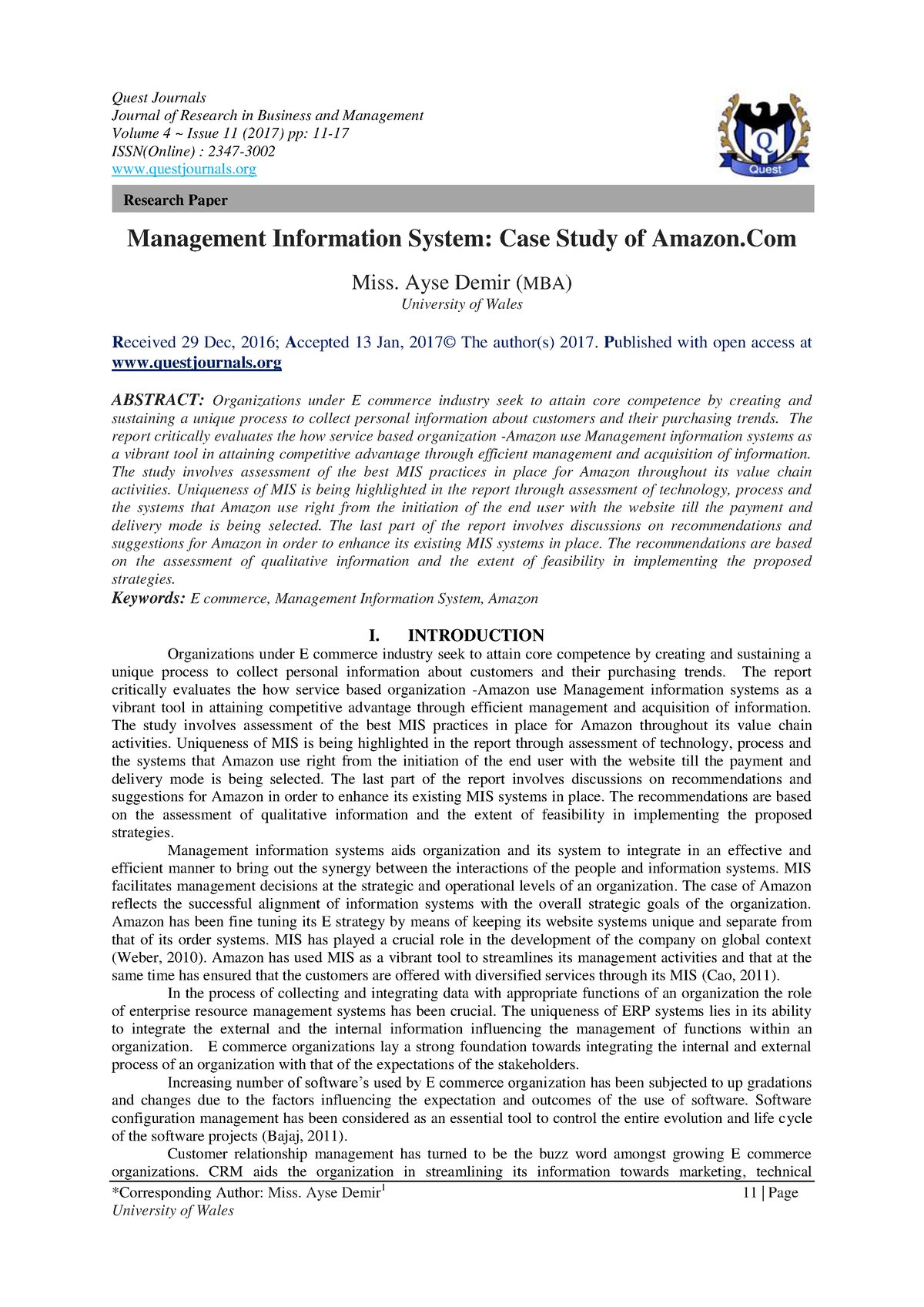 case study for mis