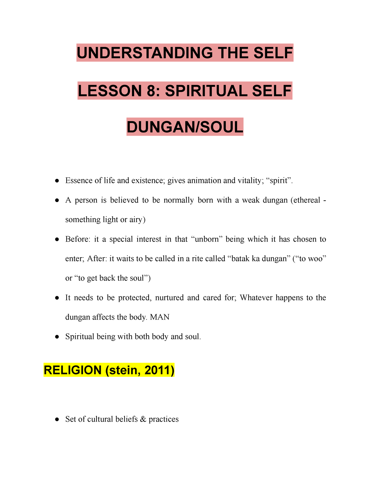 spiritual self understanding the self essay