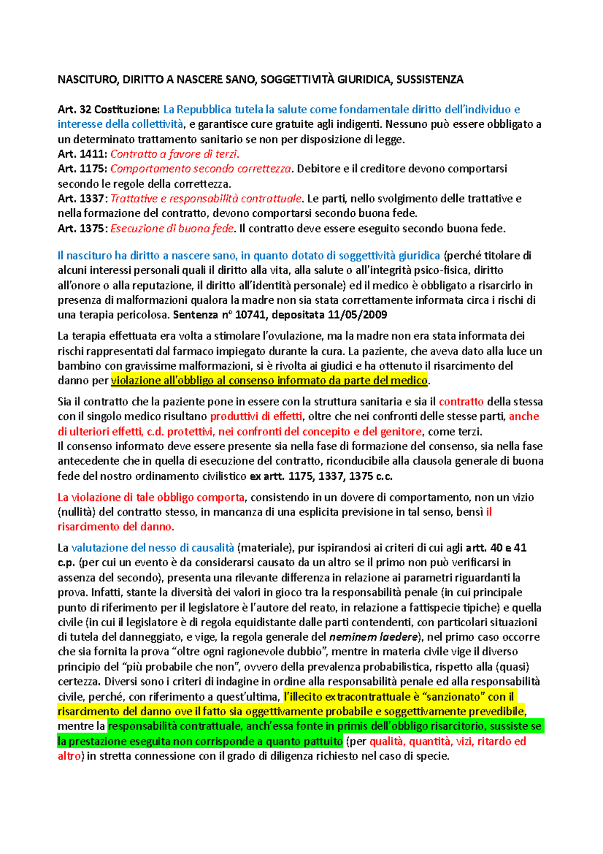 Diritto A Nascere Sano Appunti Sulla Sentenza Sui Diritti Del 