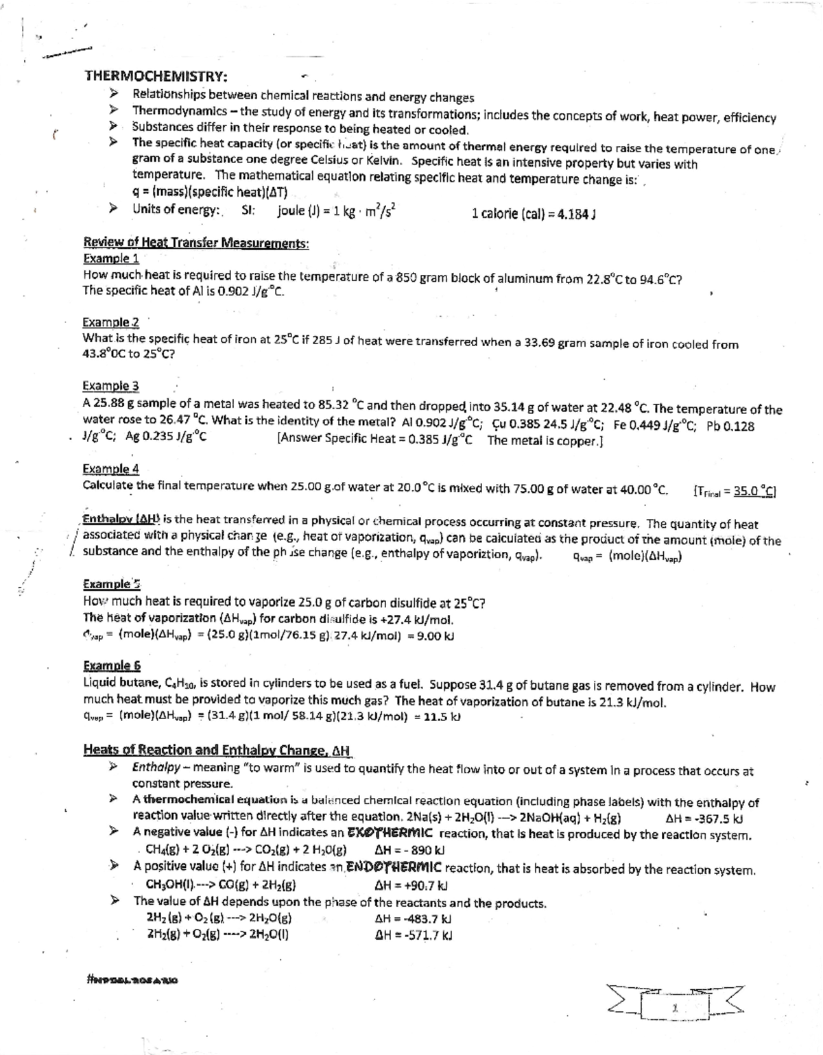 Thermochemistry - Notes Under Thermodynamics - Studocu
