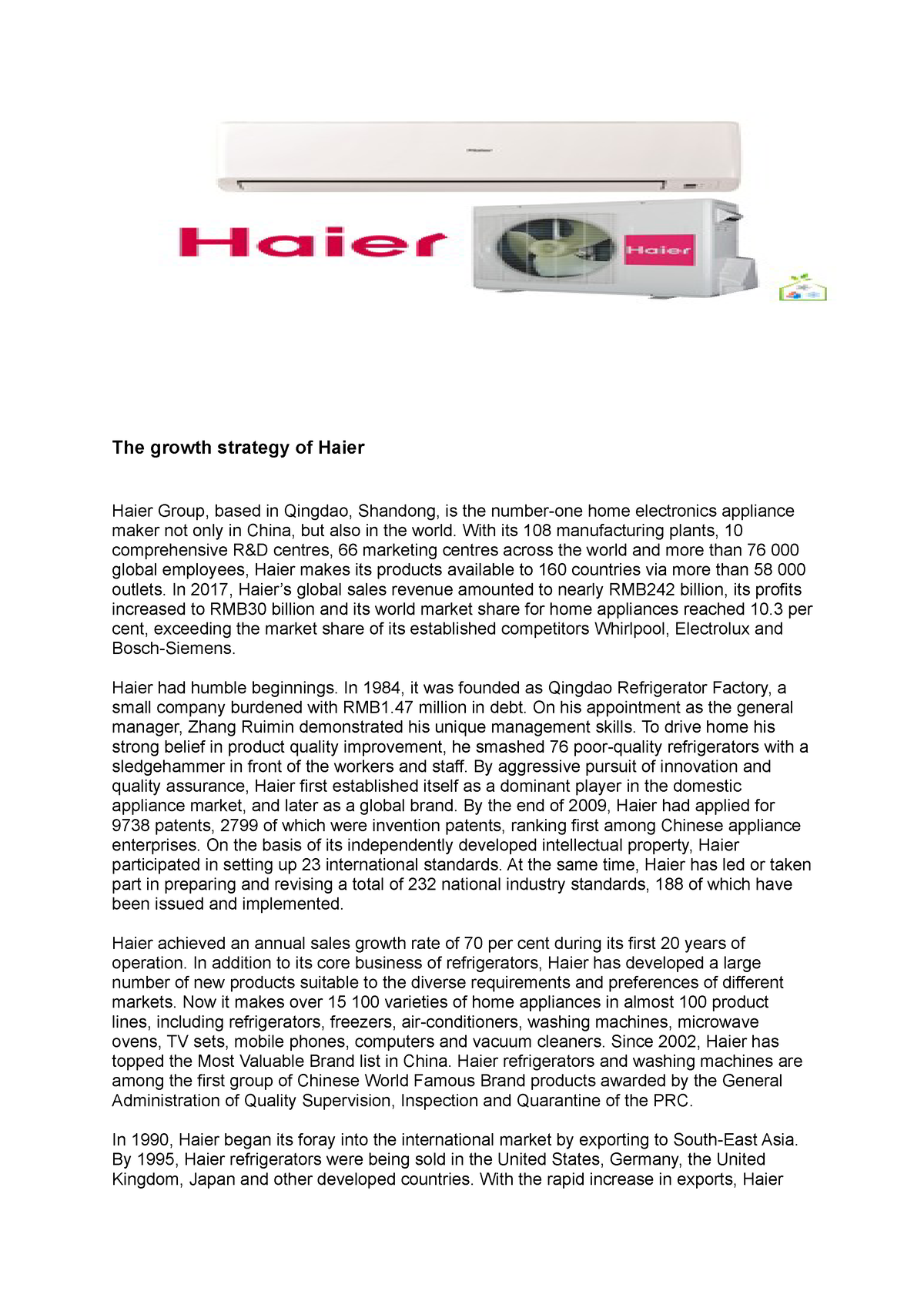 haier group case study