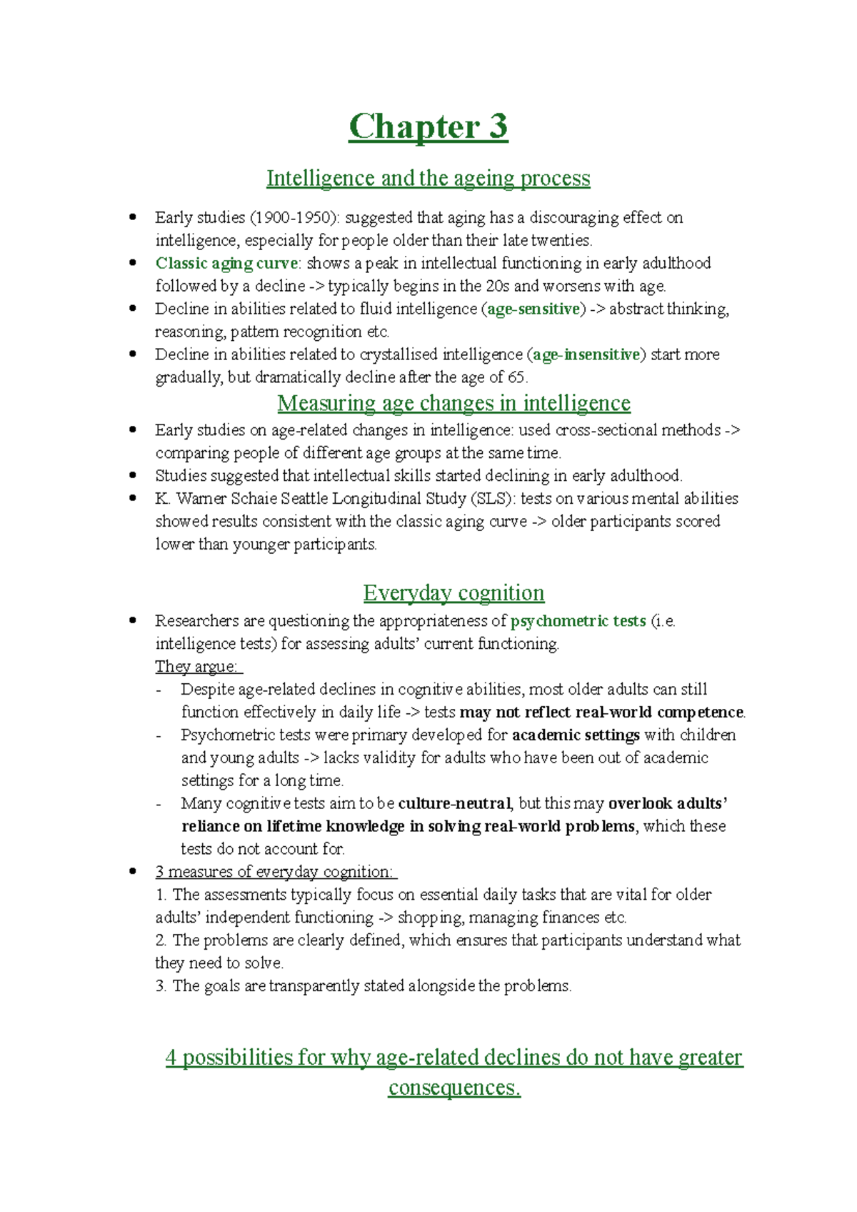 Chapter 3- exam - Summary Psychology 210 - Chapter 3 Intelligence and ...